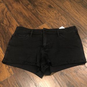 black denim shorts